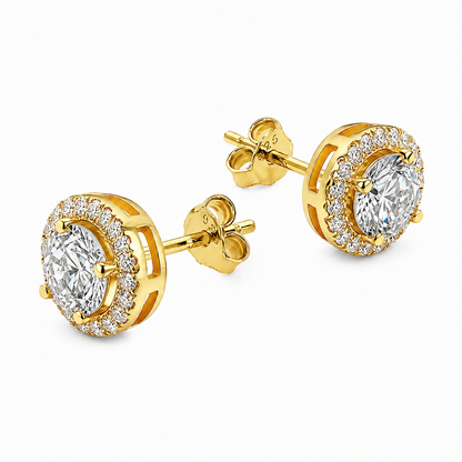 Boucles Halo Moissanite