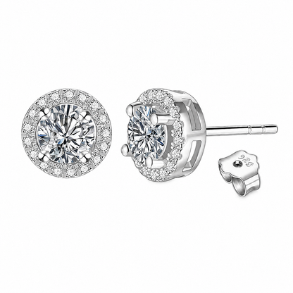 Boucles Halo Moissanite