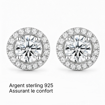 Boucles Halo Moissanite
