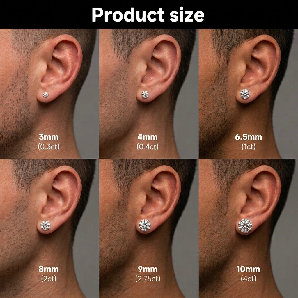 Boucles Halo Moissanite