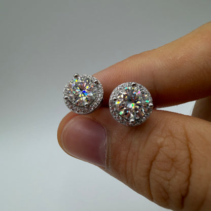 Boucles Halo Moissanite
