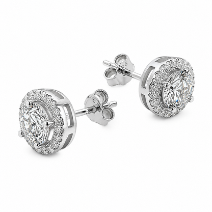 Boucles Halo Moissanite