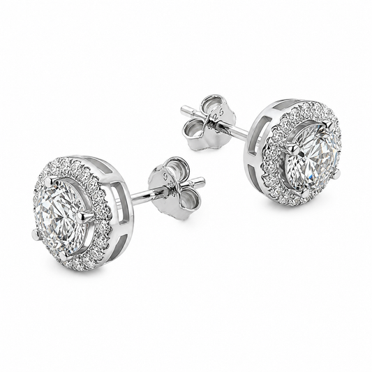 Boucles Halo Moissanite