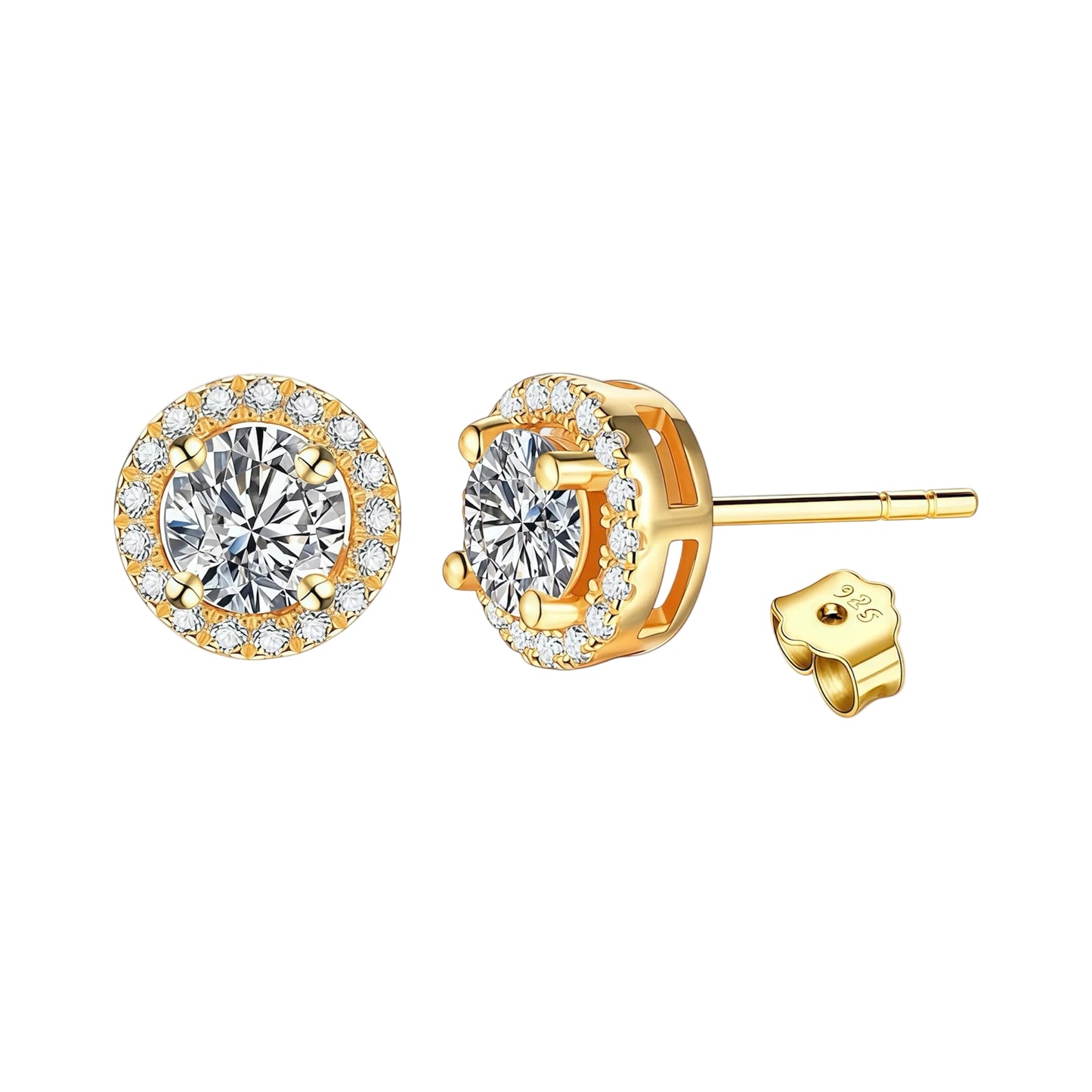 Boucles Halo Moissanite